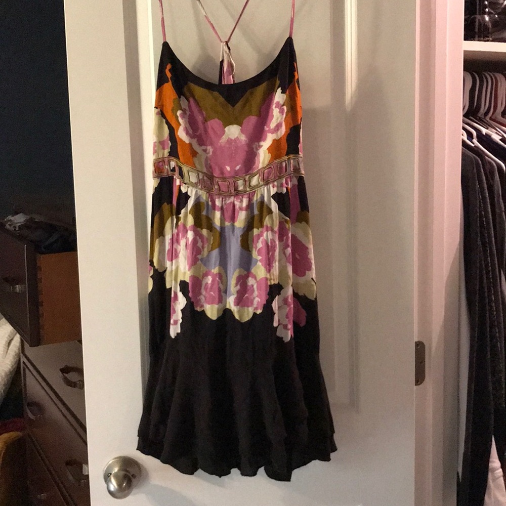 Free people black floral dress!